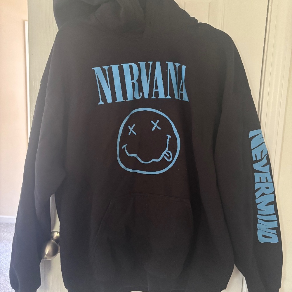 Nirvana Gildan CL Nevermibd Hoodie Blue